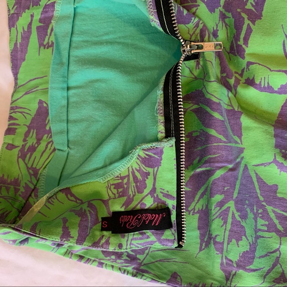 Botanic Bodycon Mini Skirt Size S Hand Print - Picture 4 of 6